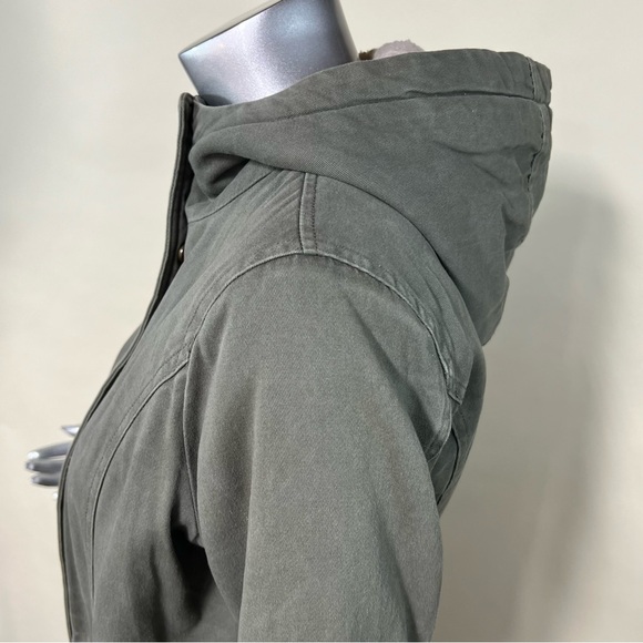 Sebby Sherpa Lined Hooded Utility Jacket Winter Coat Parka Olive Women's Medium - Picture 7 of 13